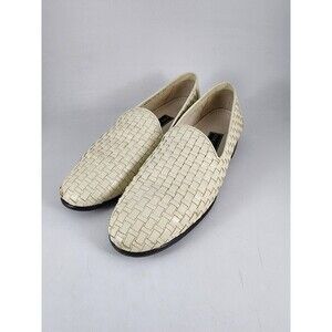 Cole Haan Women’s Shoes Moccasins Loafers Woven Leather Flats 10 B Made in Italy